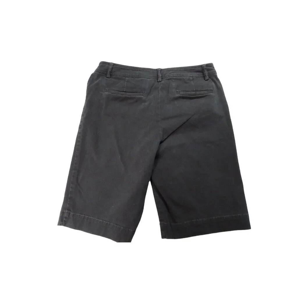 JONES NEW YORK SPORT Shorts Women's Slash Pocket Flat Front Bermudas Black 12 - Picture 8 of 11